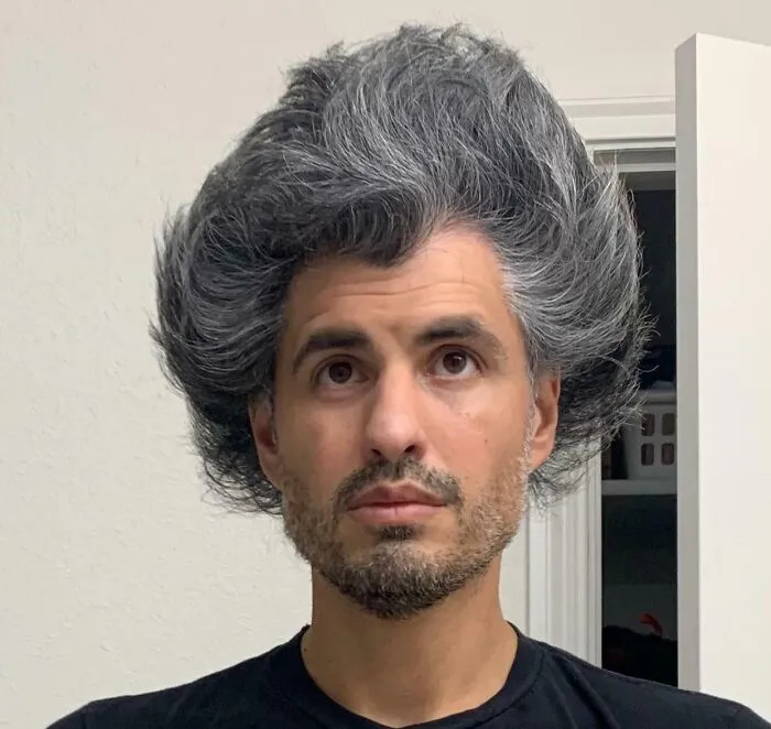 Portrait showcasing thick hair volume, demonstrating unique human anatomy features