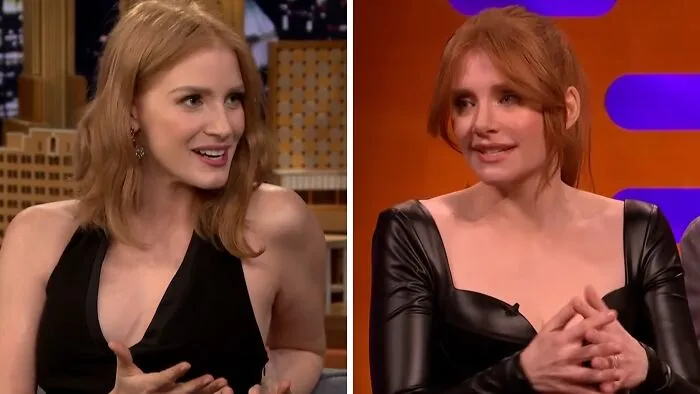 Jessica Chastain and Bryce Dallas Howard, famous ginger celebrity lookalikes speaking