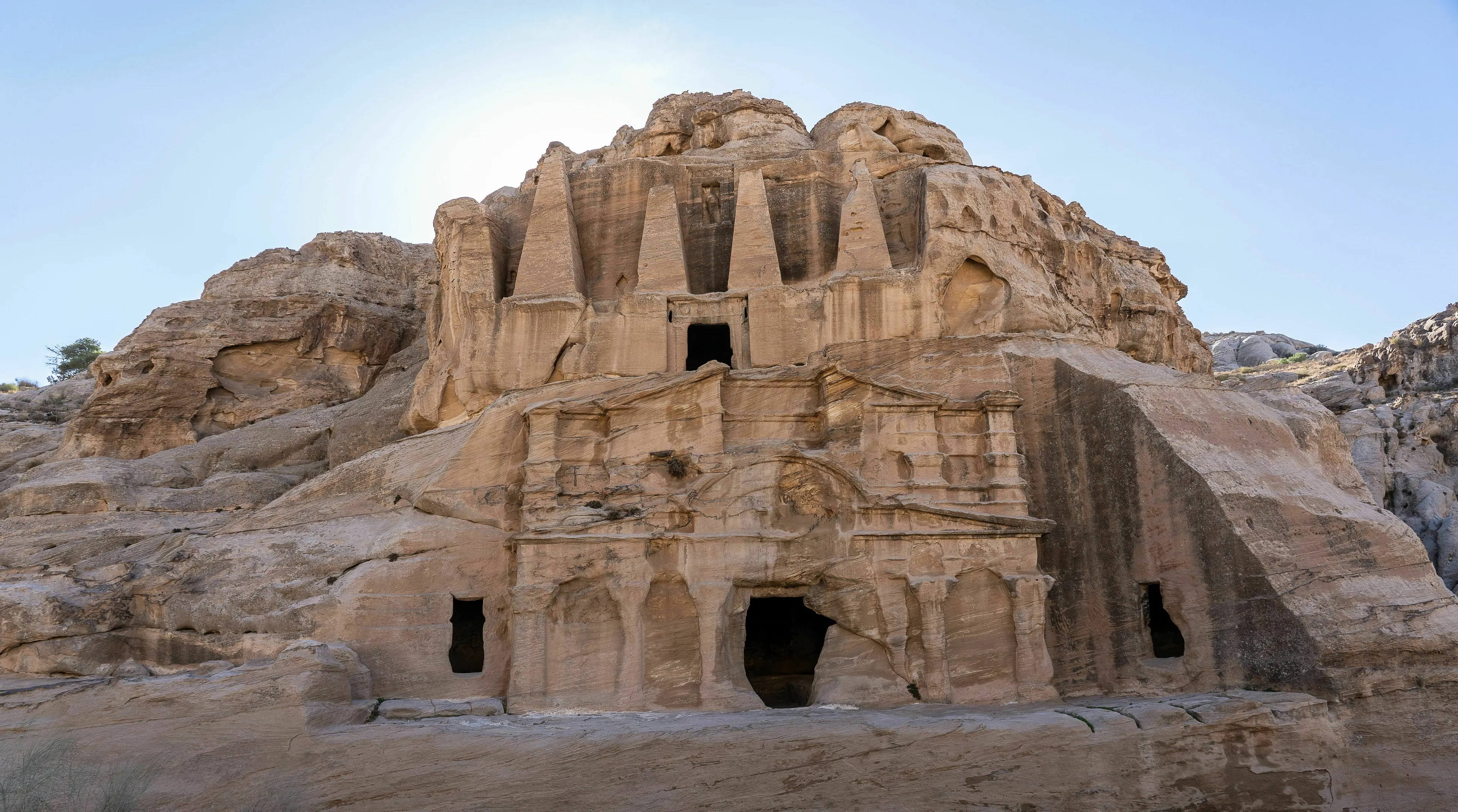 Ancient rock-cut architecture representing the historic city of Petra