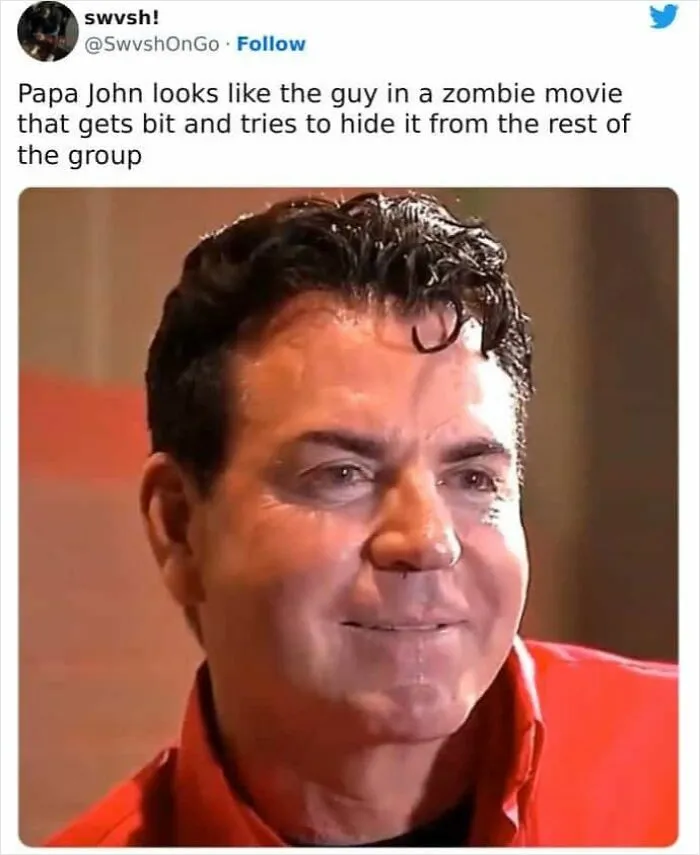 Close up of Papa John featured in a post about funny and oddly accurate insults