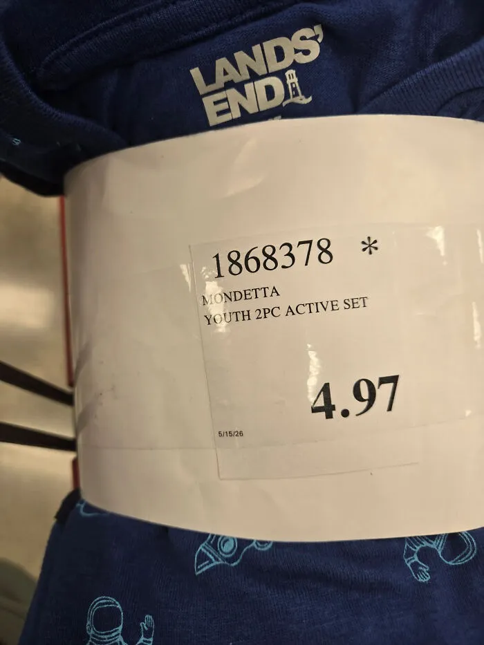 A blue Lands End youth active set with a price tag of 4.97, illustrating brilliant tips on smart shopping