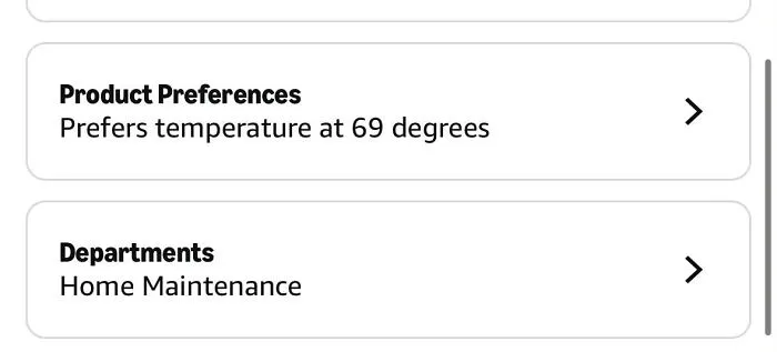 Amazon shopper prefers setting temperature at 69 degrees