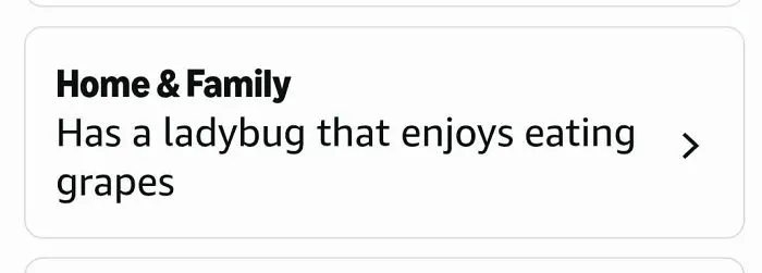 Amazon shopper home and family has ladybug that eats grapes