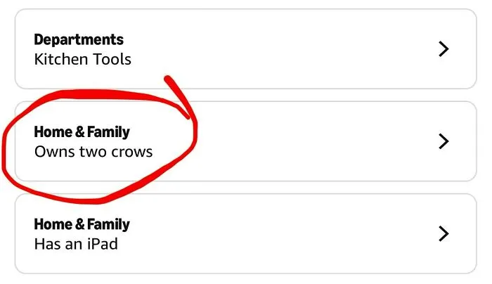 Home and family shopper owns two crows noted in Amazon observations
