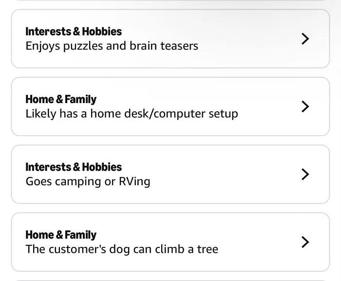 Amazon shoppers likely have home desk computer setup and camping hobbies