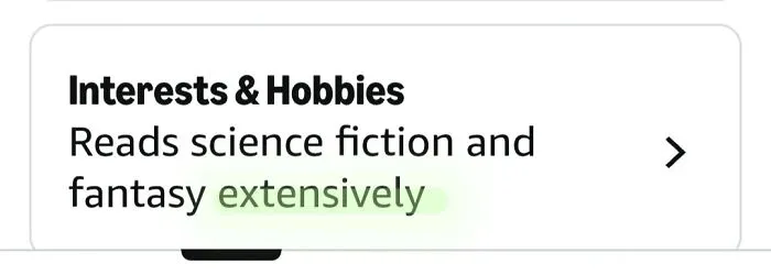 Amazon shopper interest in reading science fiction and fantasy extensively