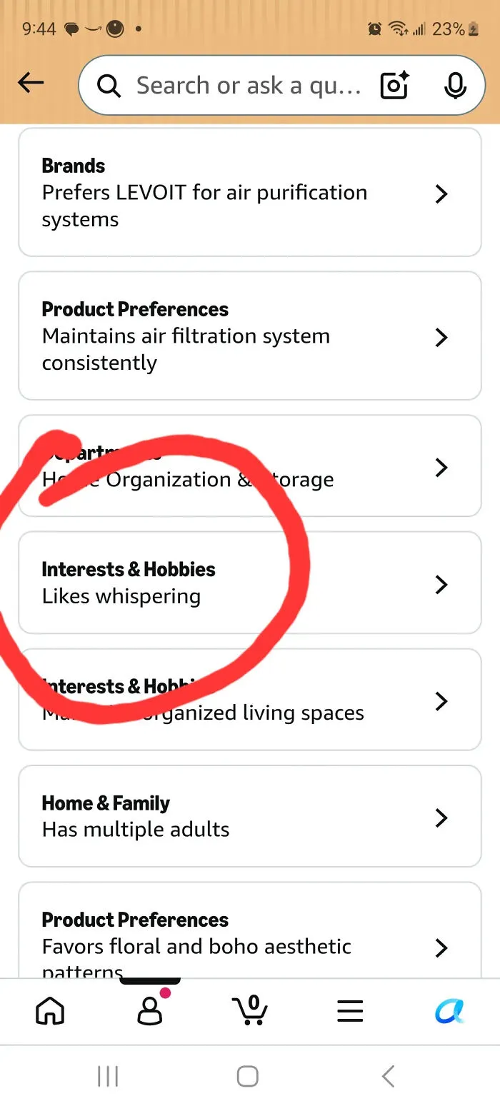 Amazon shopper hobbies and product preferences including air purification