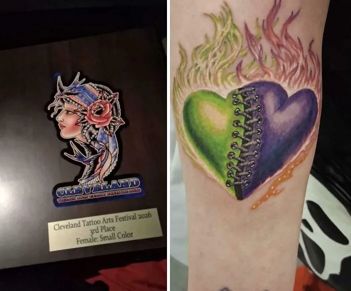 Bad Flaming Hearts Won An Award At Tattoo Festival