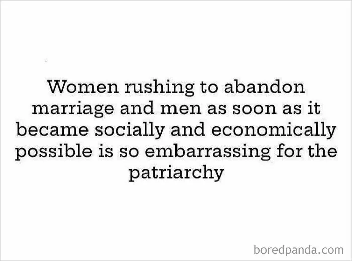 Text image about women choosing to abandon marriage, reflecting how women are fighting to be viewed as people.