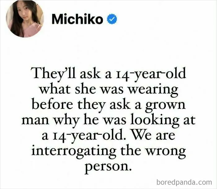 Social media post about the double standards women face, highlighting women fighting to be viewed as people.