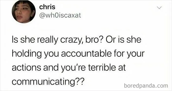 A Twitter post about relationships and accountability, highlighting how women are viewed in society.