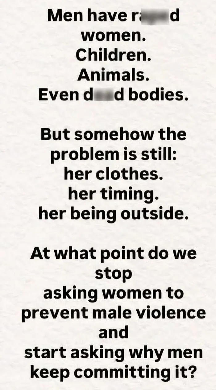 Text about male violence problem focusing on women's behavior in America