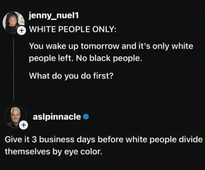 White people discuss societal division in America after hypothetical scenario