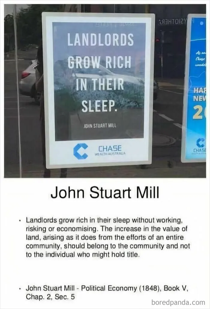 Chase Wealth advertisement about landlords growing rich in their sleep, depicting modern life in America.
