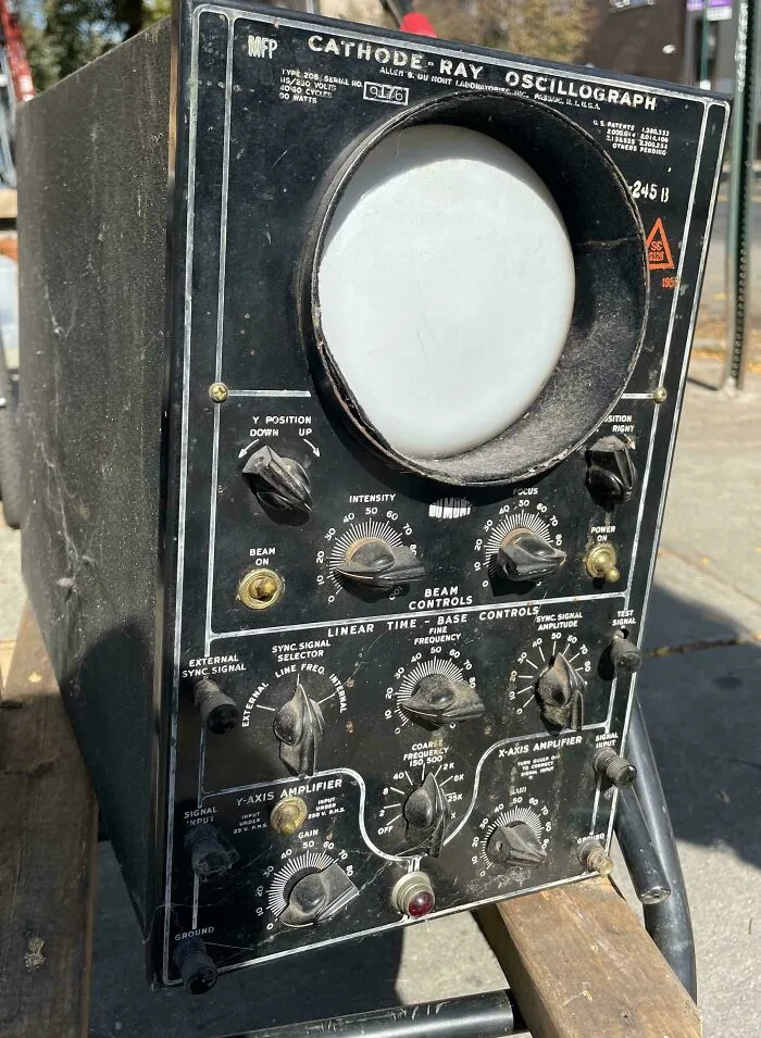 An old Allen B. DuMont cathode-ray oscillograph instrument representing vintage retro gadgets