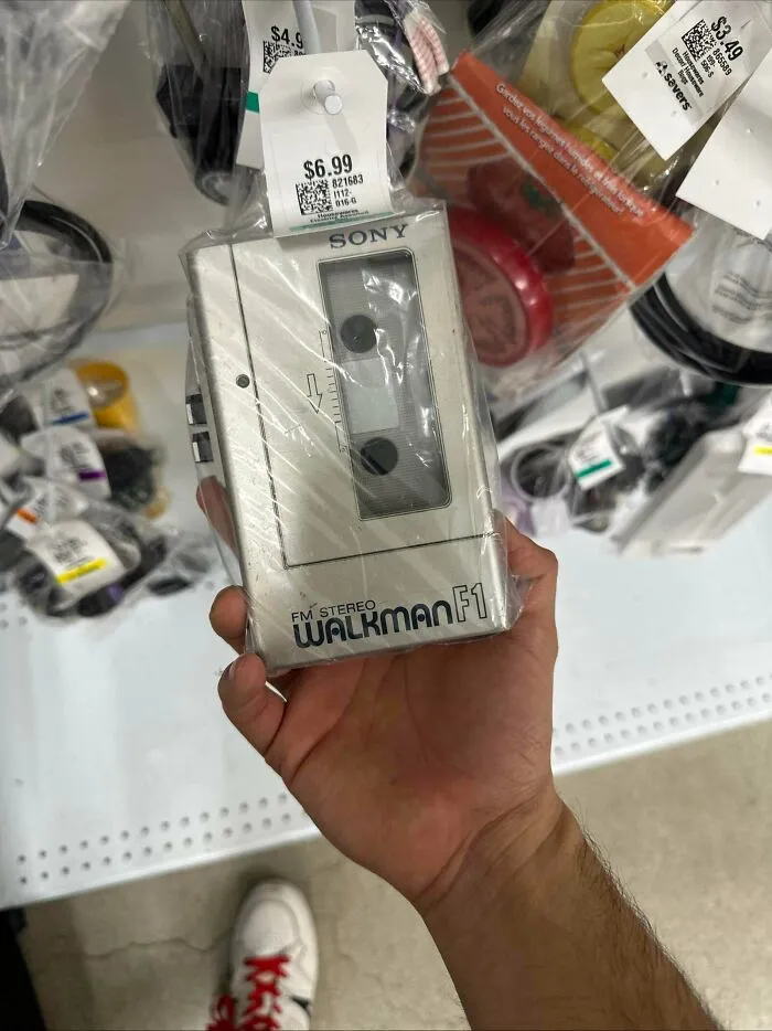 A vintage Sony Walkman F1 cassette player representing iconic retro gadgets from the past
