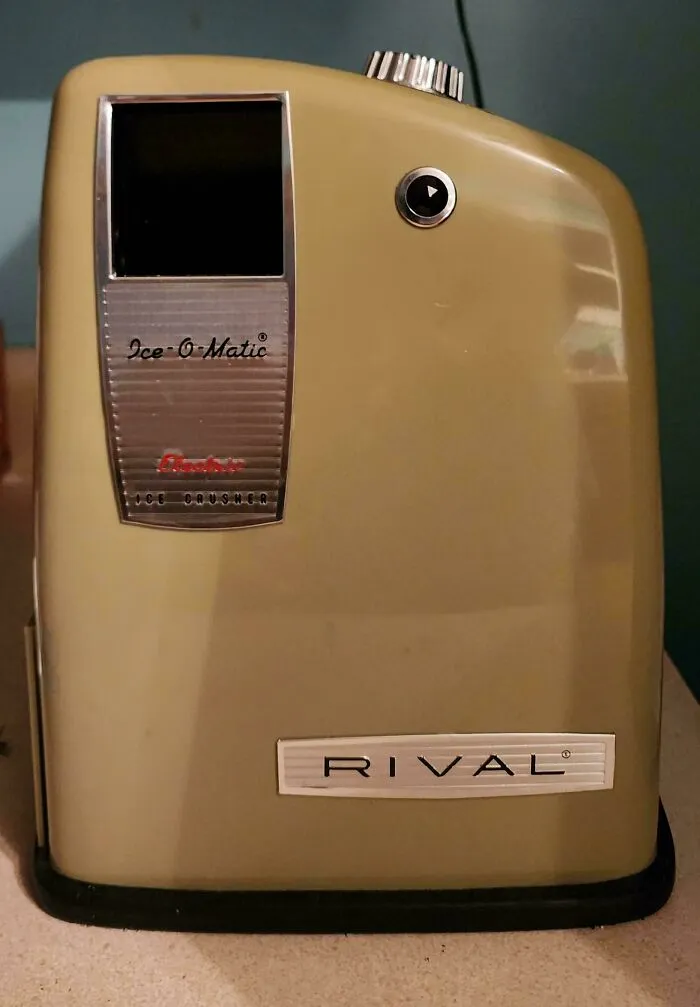A vintage Rival Ice-O-Matic electric ice crusher representing cool retro gadgets