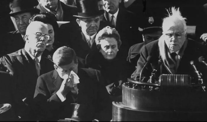 Historic moment with a man wiping tears at a public event from weird things about history