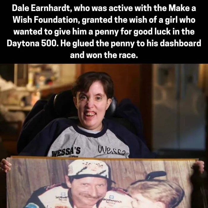 Dale Earnhardt granted wish glued penny to dashboard and won Daytona 500