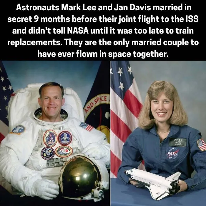 Astronauts Mark Lee and Jan Davis first married couple to fly in space together