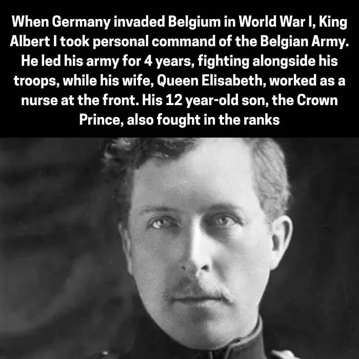 King Albert I of Belgium led his army in World War I alongside Queen Elizabeth and their son