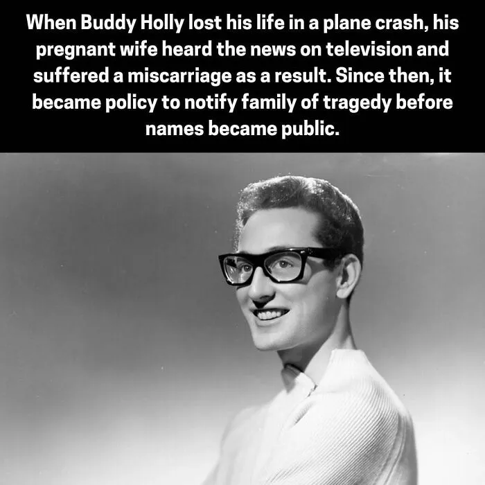 Buddy Holly's death led to policy on notifying families before public announcements