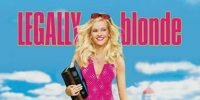 Reese Witherspoon as Elle Woods on the Legally Blonde movie poster from 2001.