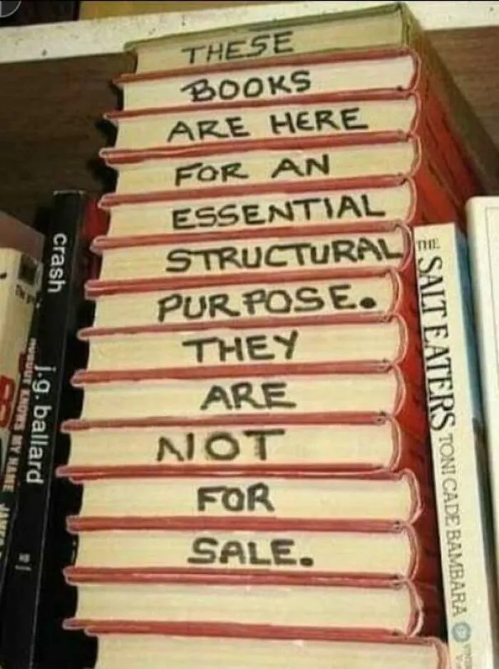 Books used as a structural support among construction fails