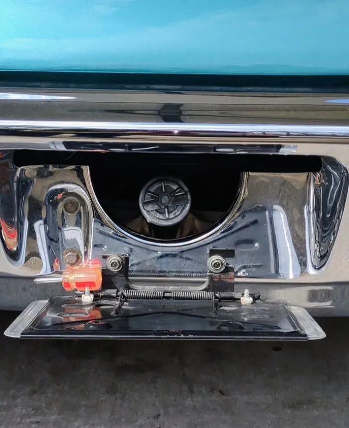 Classic truck tailgate with hidden fuel cap and retro design