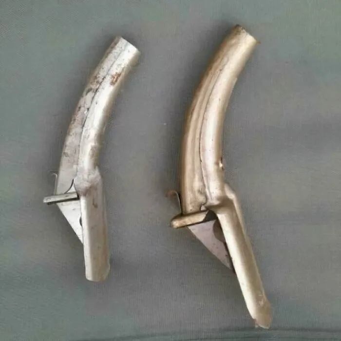 Vintage metal bicycle handlebar grips from nostalgic collection