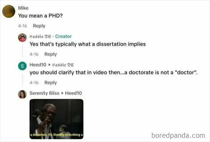 Social media comments showing someone trying to correct someone with total confidence but getting it wrong.