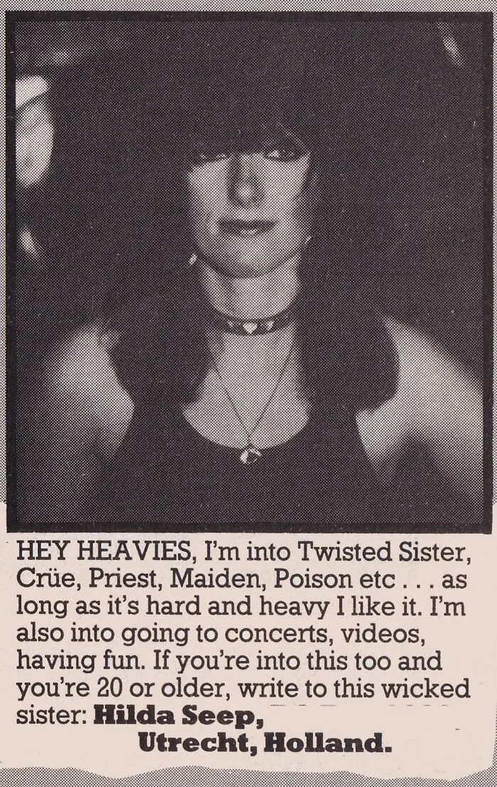A vintage personal ad from the past featuring a woman looking for love based on shared music interests.