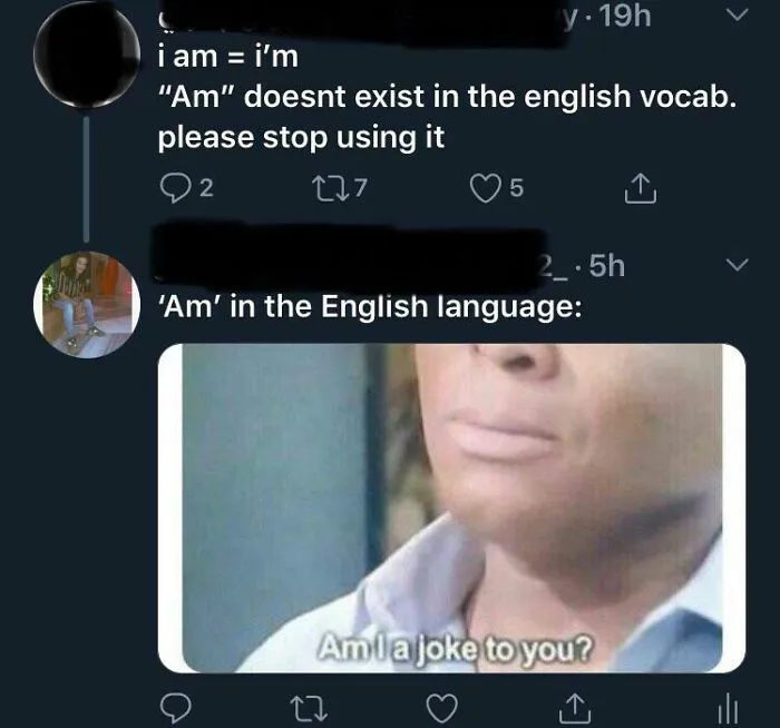 A Twitter post exposed for ridiculous lies about the English language and vocabulary.