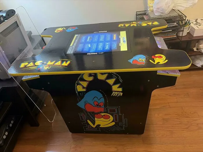Vintage Pac-Man arcade game table found in dumpster