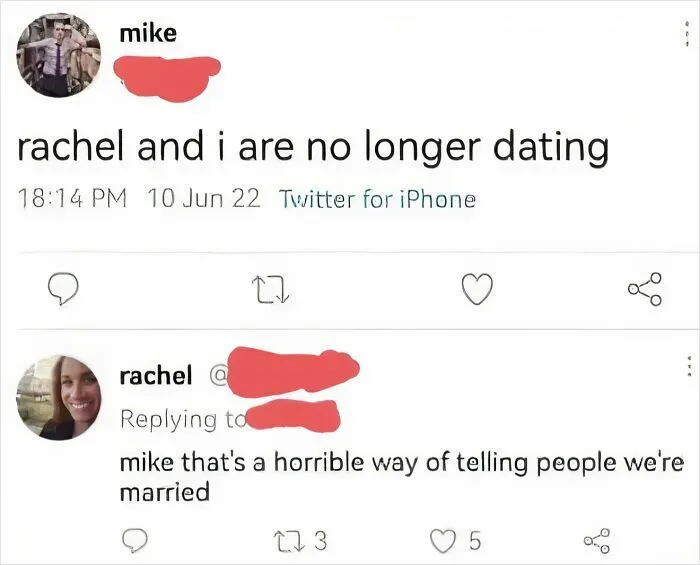 Funny tweet about a confusing way to announce a marriage with memes