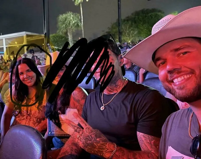 Group of people at a nighttime event calling out cringey influencers online