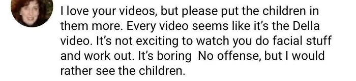 Comment asking for more children in videos by influencer criticized in online group