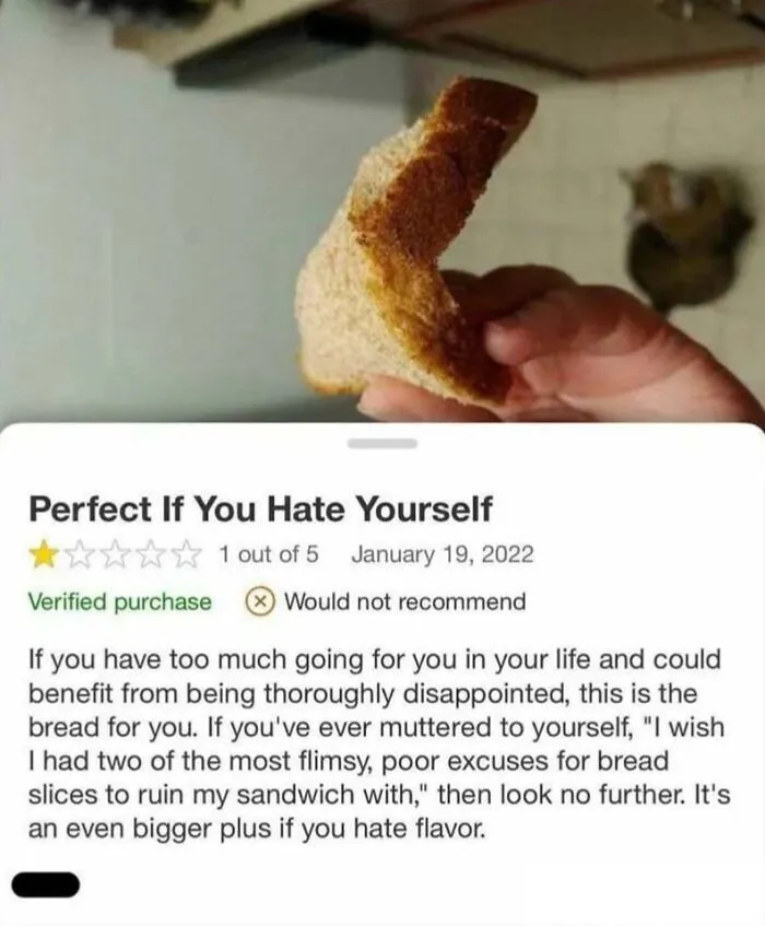 Hilarious Amazon bread review calling it perfect if you hate yourself