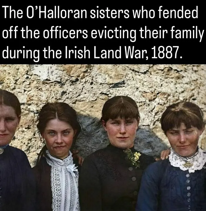 Historical photo of the O'Halloran sisters from 1887, illustrating fascinating photos and facts about history.
