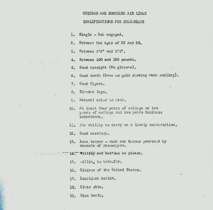 Chicago Southern Airlines strict job qualifications list