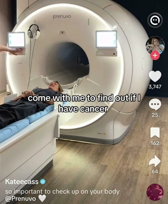 Woman undergoing medical scan for cancer checkup