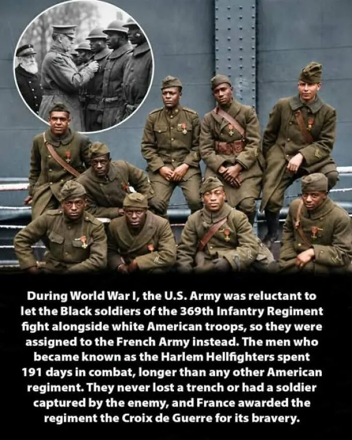 Harlem Hellfighters unit portrait representing memorable history moments from World War I.