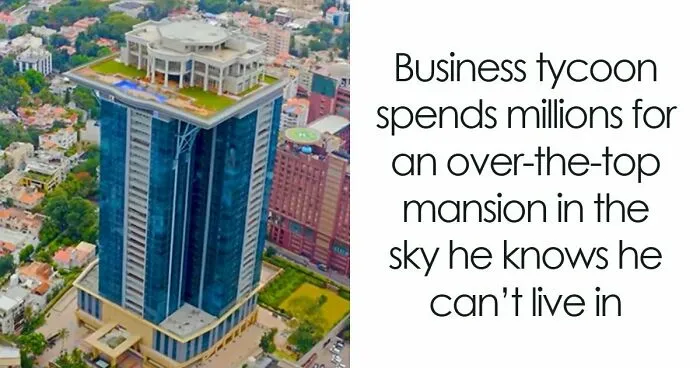 Indian Tycoon’s Rooftop Mansion Has A Pool, A Lawn And A Skyline View, But Its Owner Can’t Come Home