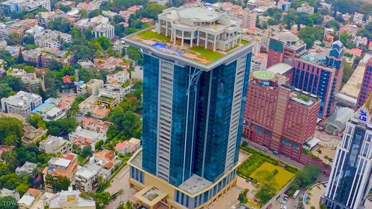 Indian Tycoon’s Rooftop Mansion Has A Pool, A Lawn And A Skyline View, But Its Owner Can’t Come Home