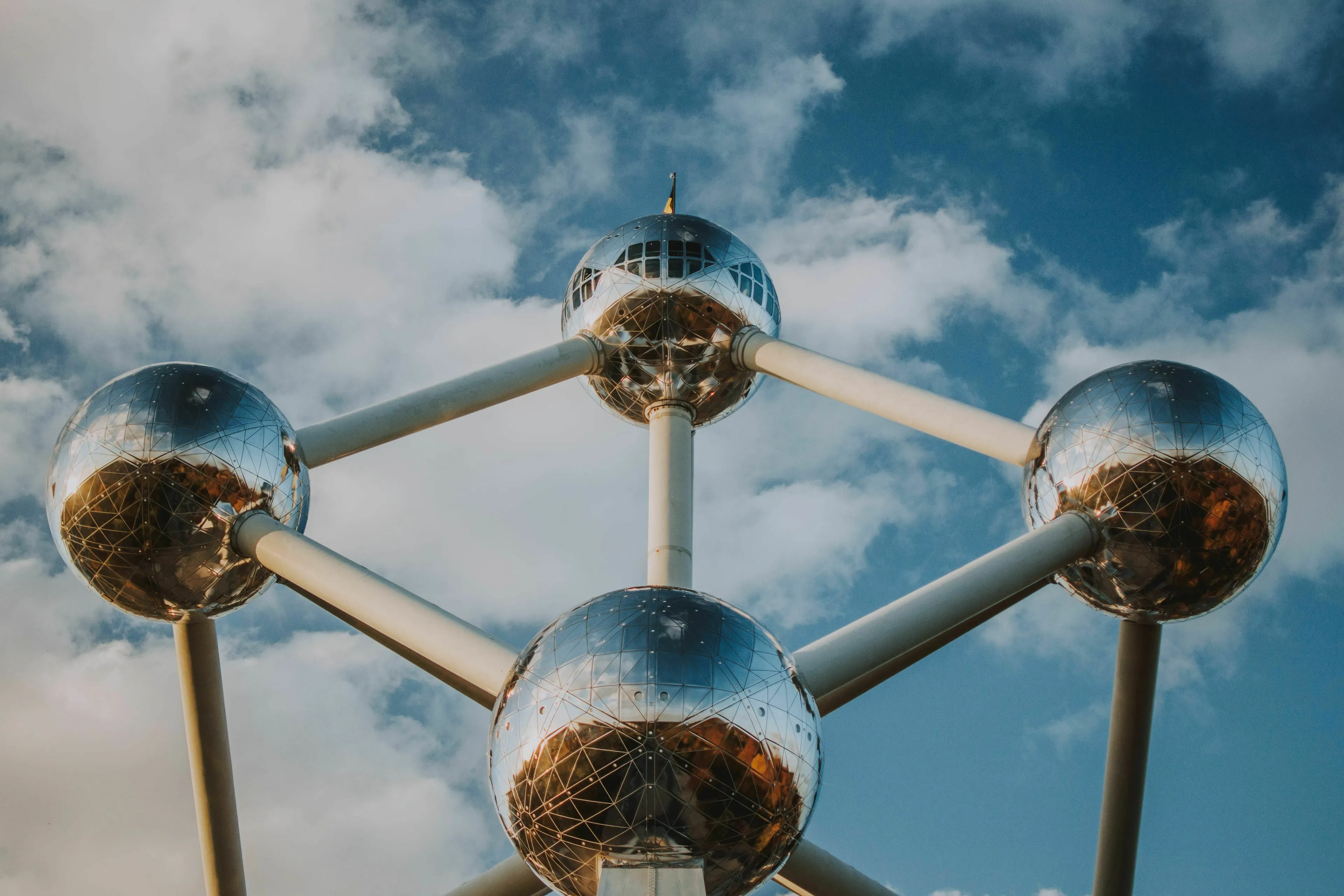Brussels Atomium landmark built for 1958 World's Fair in capital city