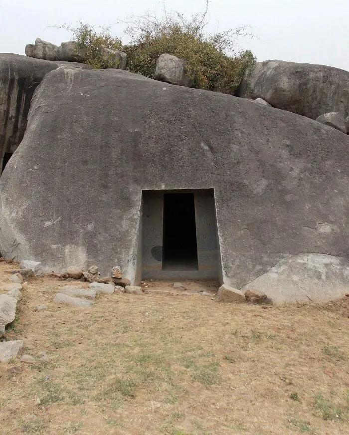 Barabar Caves entrance in India displaying surprising facts about the past and ancient stone craftsmanship.