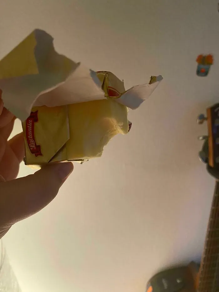 A stick of butter with a bite taken out, annoying things partners do