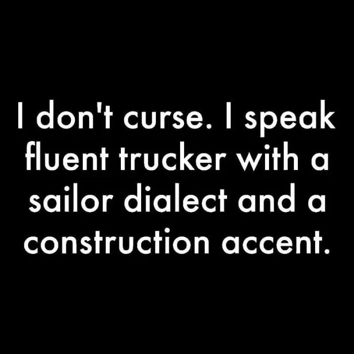 Text overlay about cursing with a construction accent featured in funny cringe construction fails memes