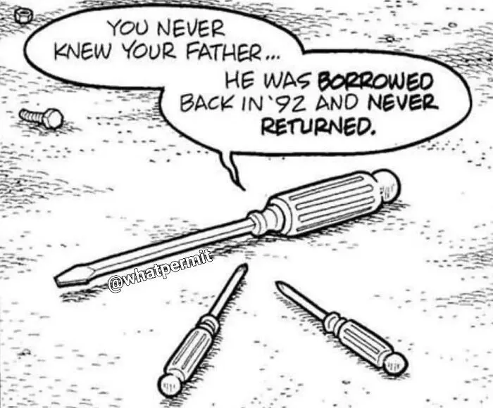 Comic strip of screwdrivers talking, representing funny construction fails memes humor.
