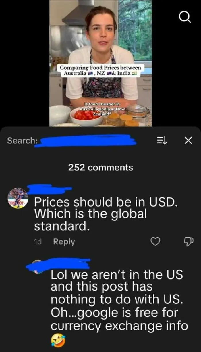 Video comments showing how internet users lack education about international currency standards.